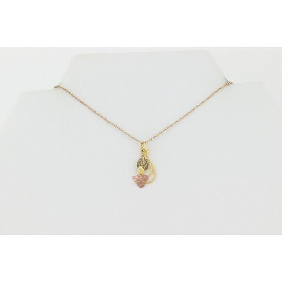 12k Yellow Gold Black Hills Gold Pendant with 10k Yellow Gold Chain 18" inch - Picture 5 of 7